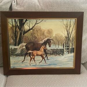 Vintage Framed Sam Savitt 1965 print “Running with Mom”